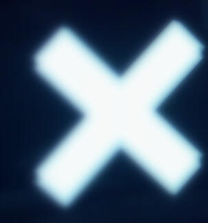 a photo of a blurry X-shape.
