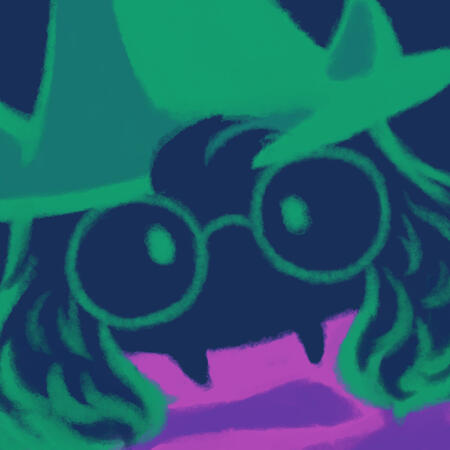 a cropped, somewhat abstract drawing of ralsei facing the camera.
